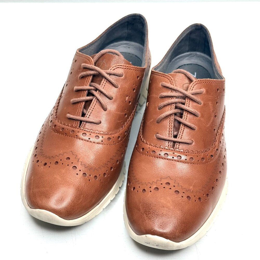 COLE HAAN Collection ZeroGrand Leather Preppy Wingtip Oxford Lace Up Womens 7 B